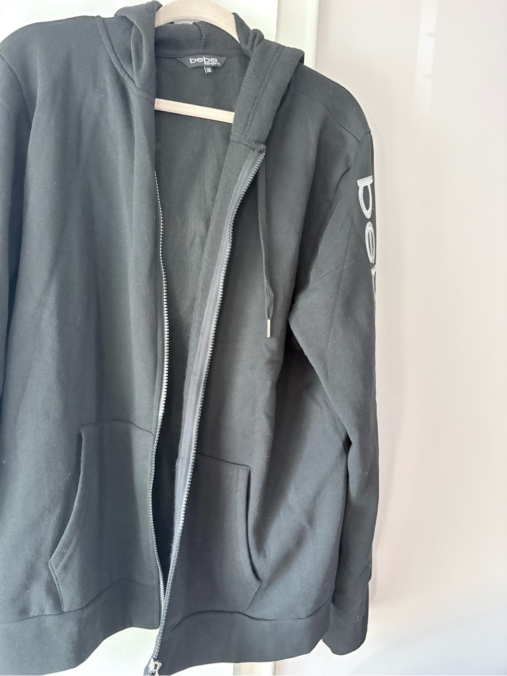 bebe  Black Zip-Up Hoodie Jacket